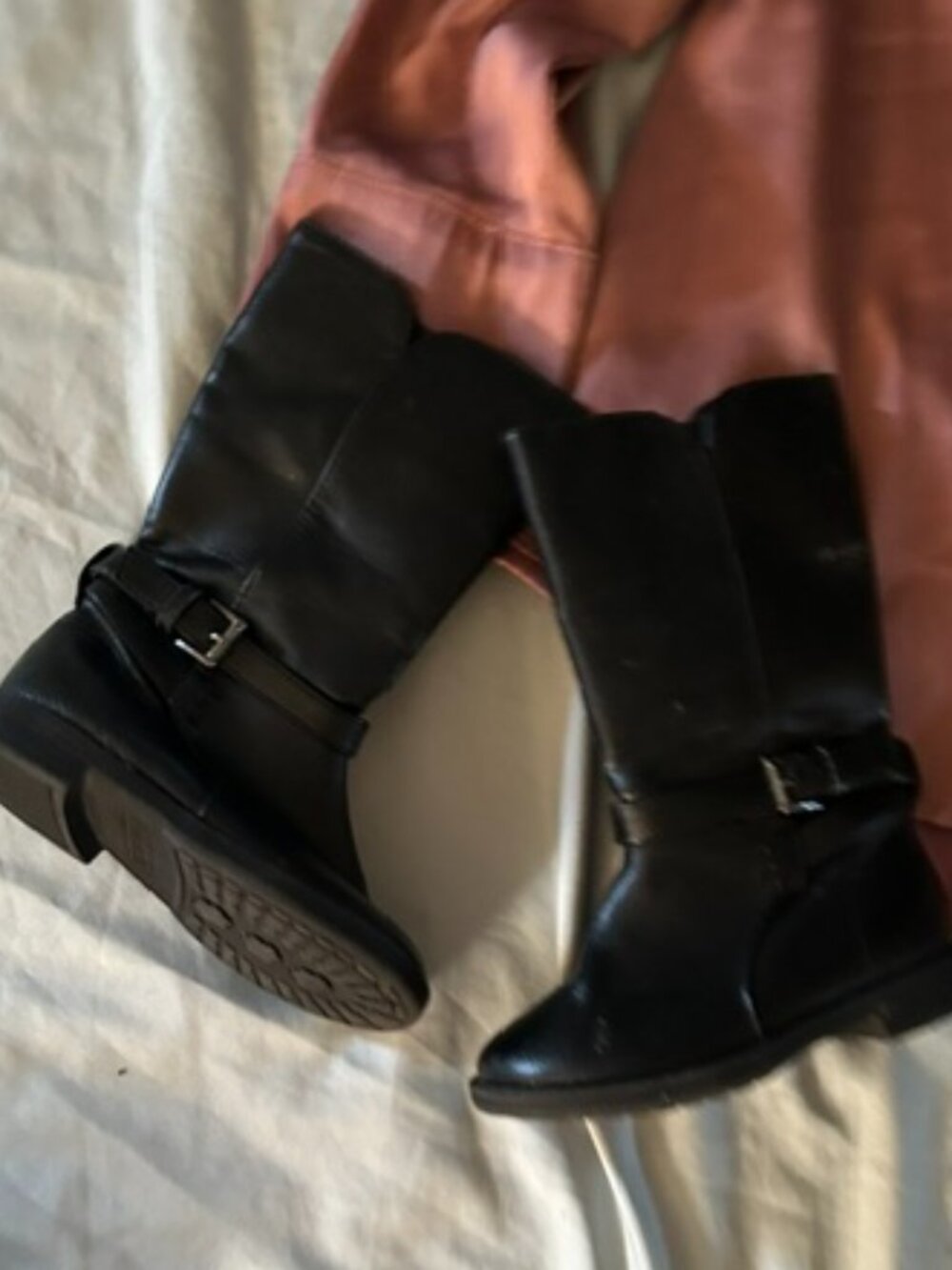 girls boots shoes size 6 six black kids childrens